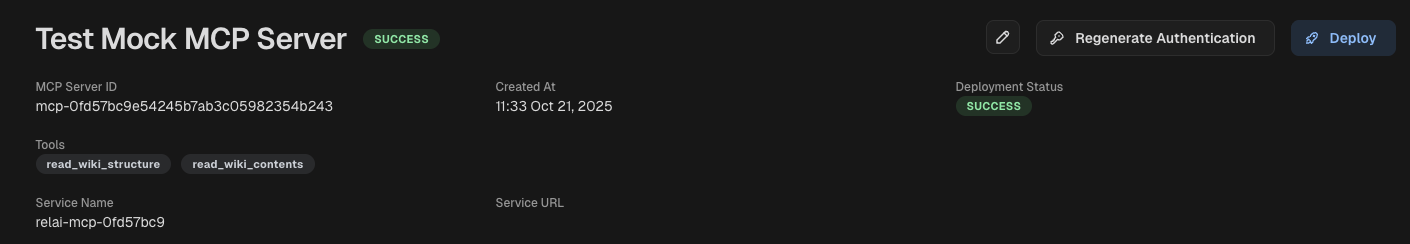 RELAI platform->AgentHub->Mock MCP Server->Deploy