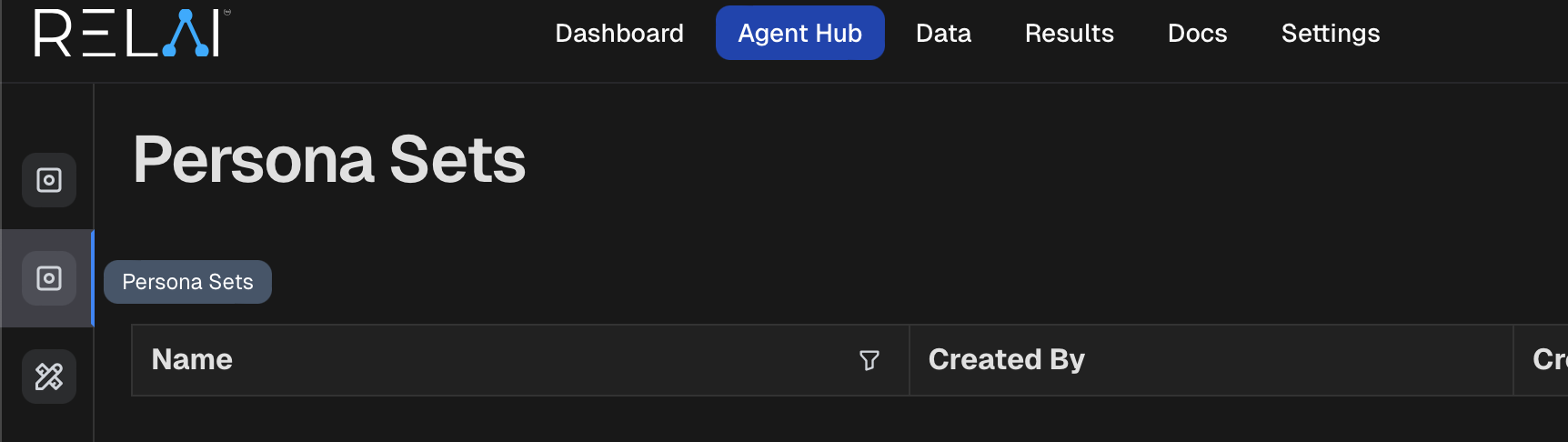 RELAI platform->AgentHub->Persona Sets
